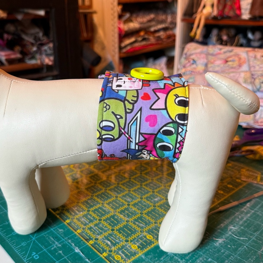 Two colorful 100% cotton Dog Belly Bands size XXS